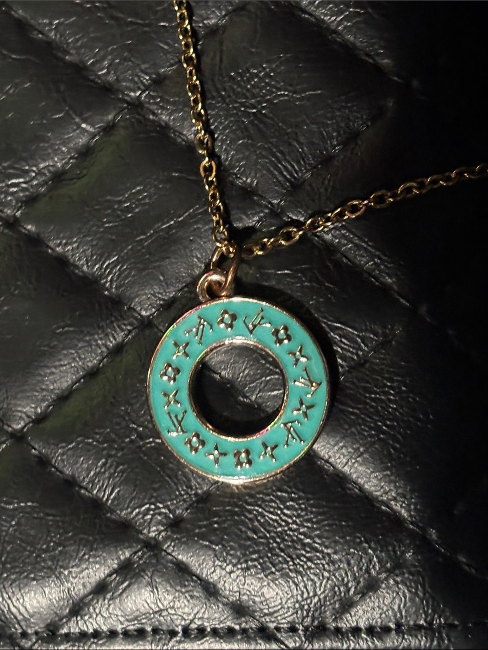 Upcycled lv charm
